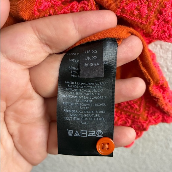 Anthropologie Rica Embroidered Top Orange XS - Picture 11 of 14